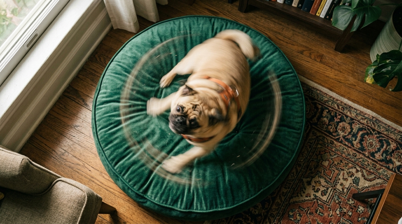 Por que seu cachorro gira antes de deitar? O ritual ancestral que sobreviveu ao sofá