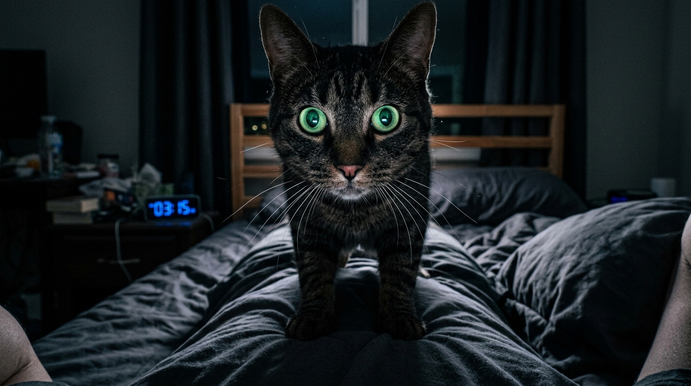 O Grande Enigma das 3 da Manhã: Por Que Seu Gato Acha Que Você É um Despertador?
